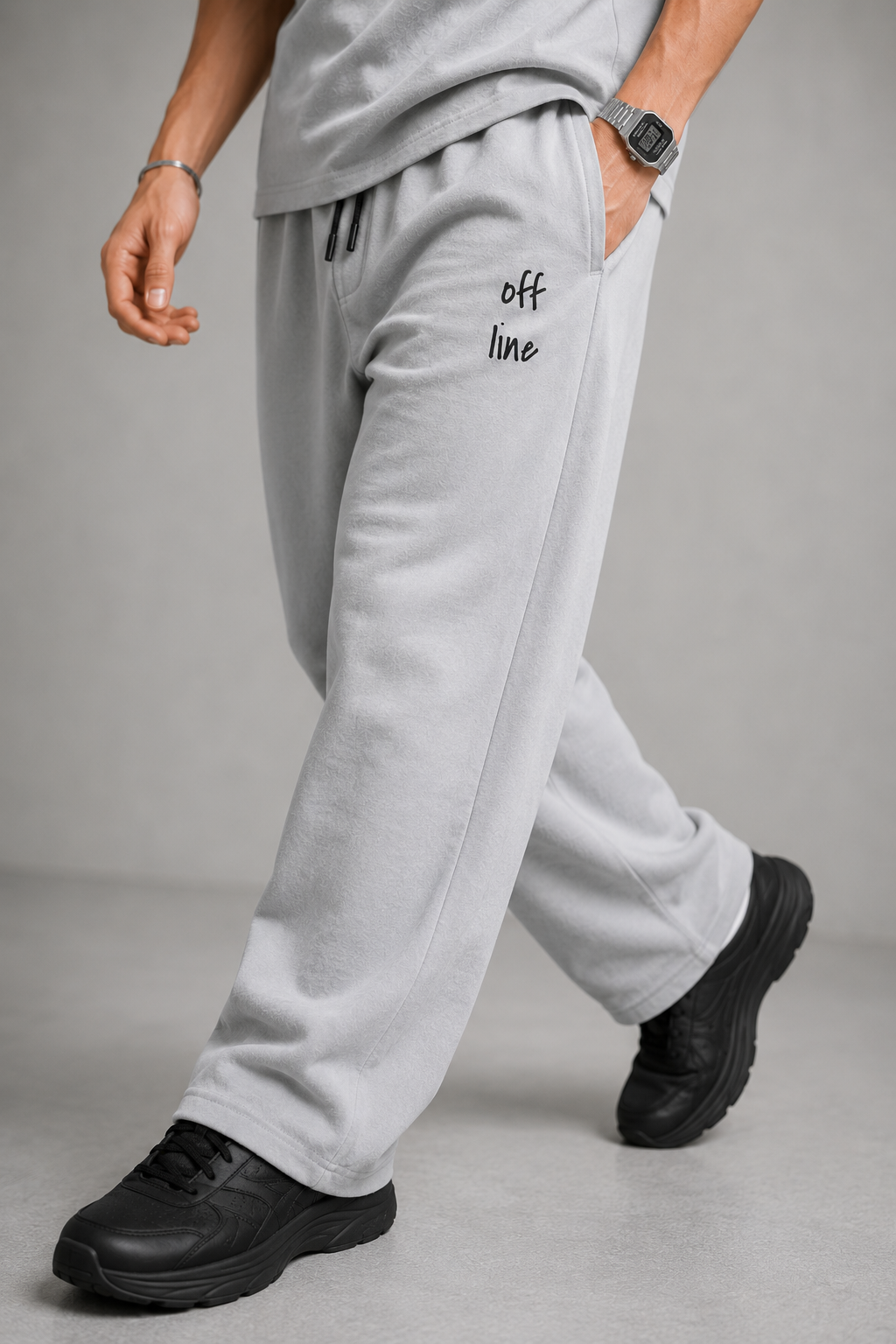 OFFLINE™ Cotton Wide-Leg Pants — Grey