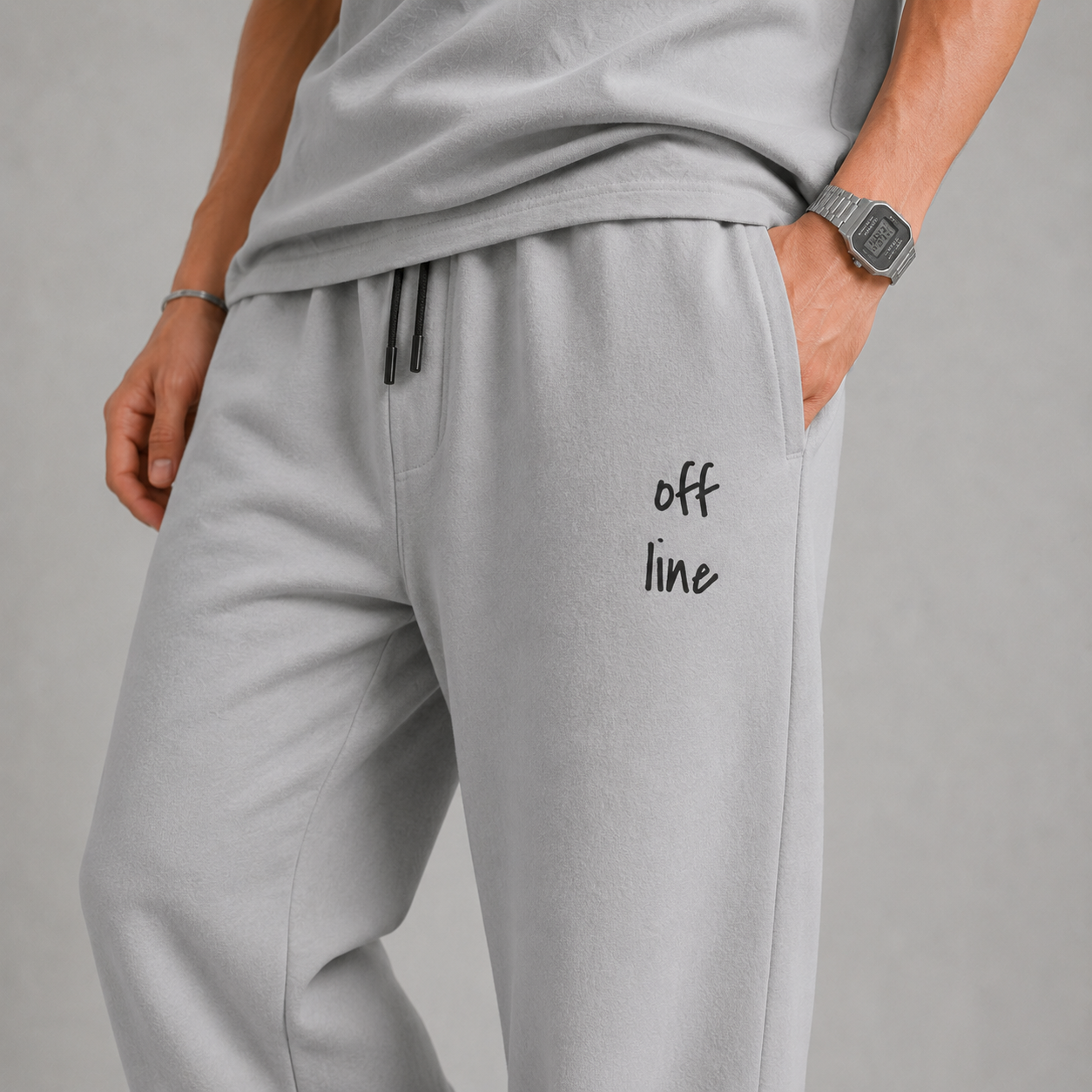 OFFLINE™ Cotton Wide-Leg Pants — Grey