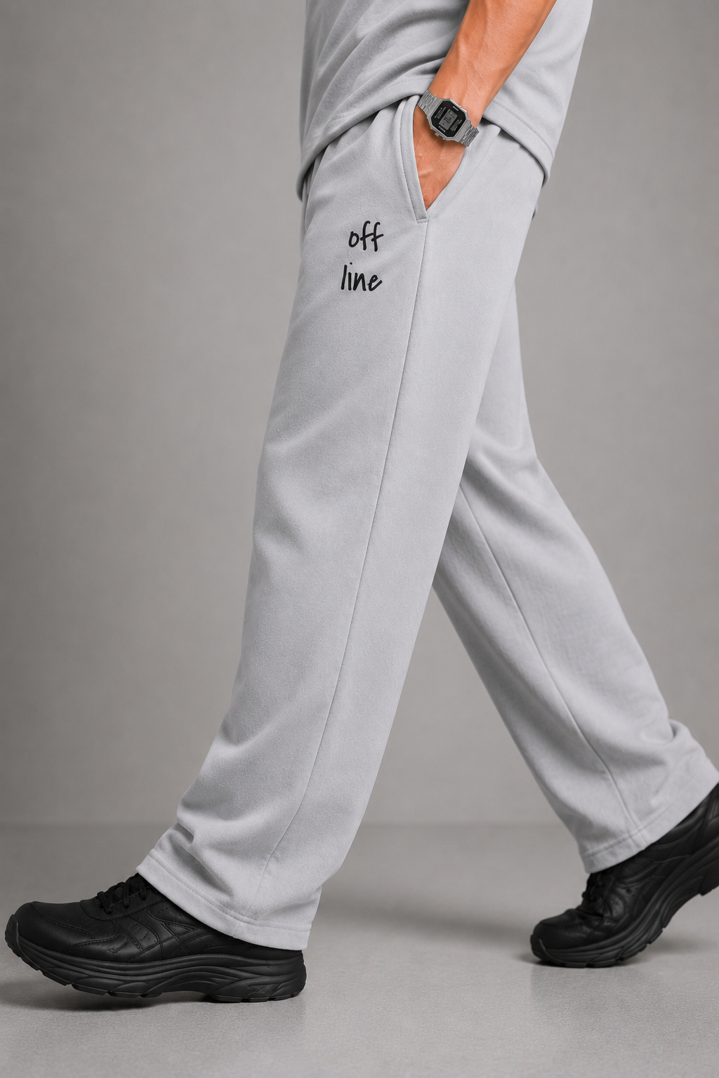 OFFLINE™ Cotton Wide-Leg Pants — Grey
