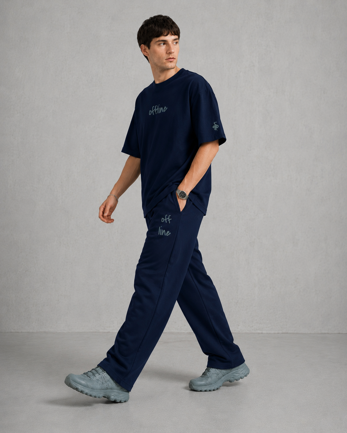OFFLINE™ Organic High Neck Tee — French Navy