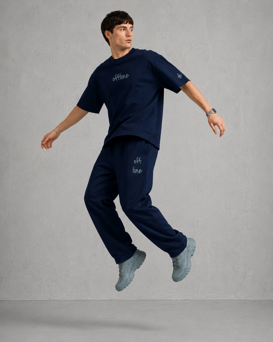OFFLINE™ Organic High Neck Tee — French Navy