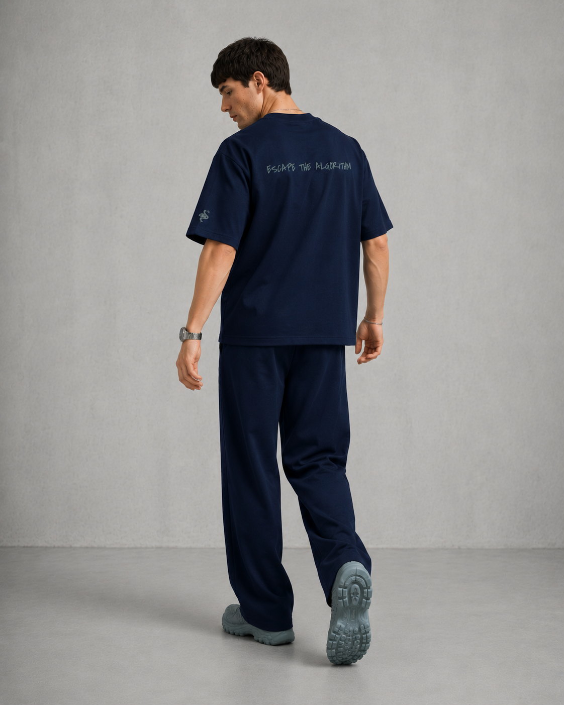 OFFLINE™ Organic High Neck Tee — French Navy