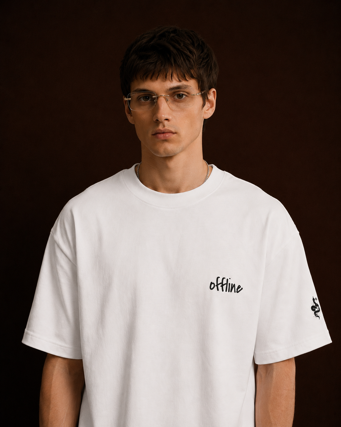 OFFLINE™ Organic High Neck Tee — White