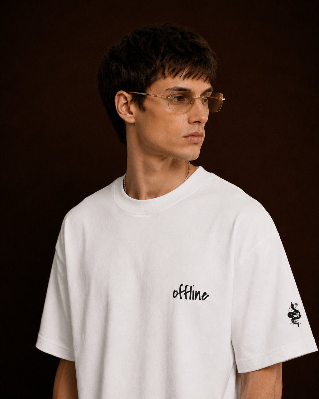 OFFLINE™ Organic High Neck Tee — White