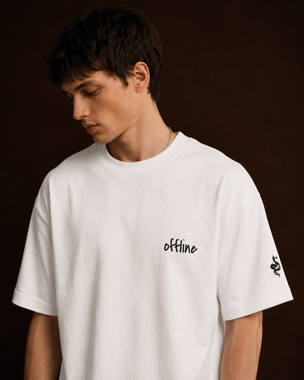 OFFLINE™ Organic High Neck Tee — White