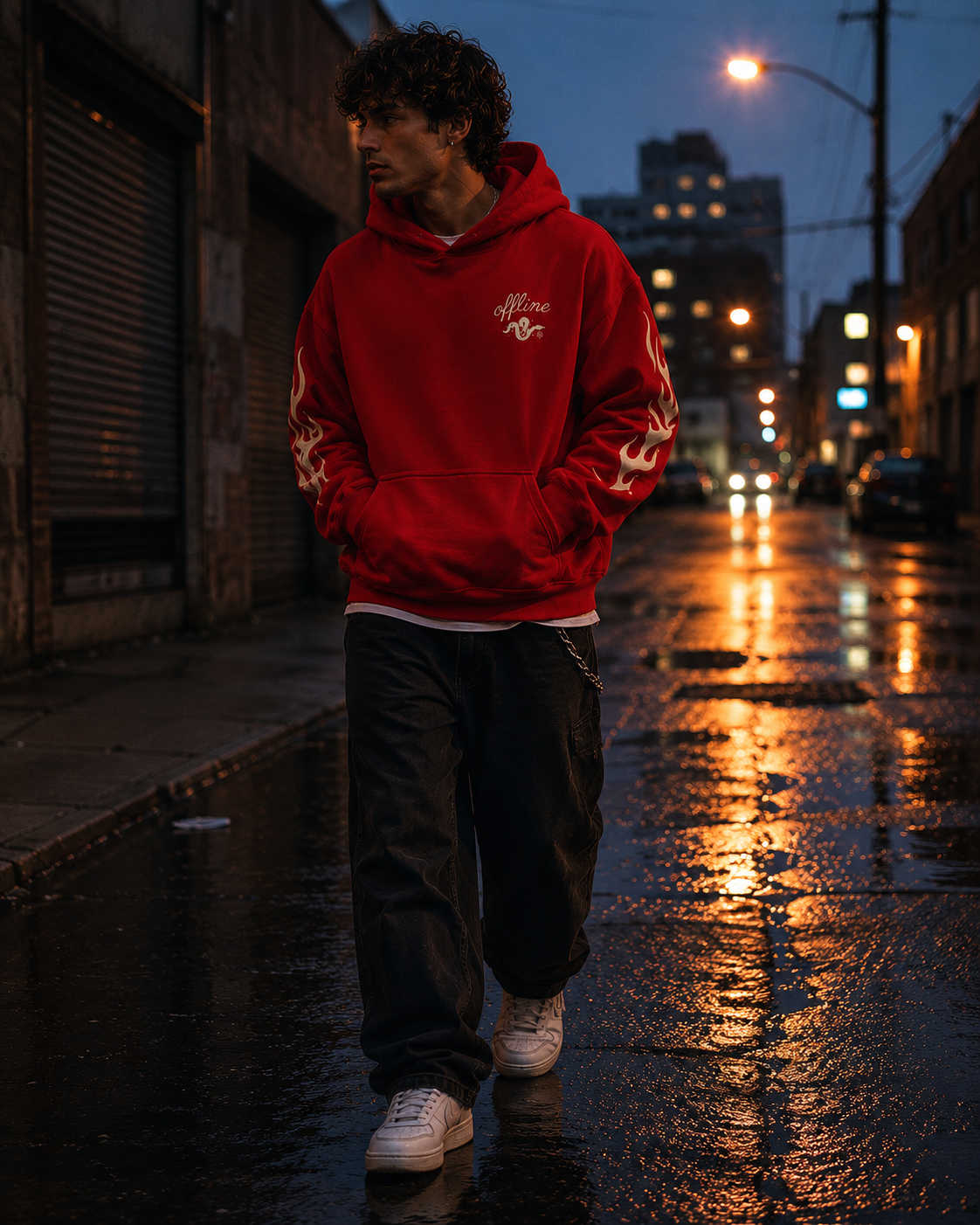 OFFLINE™ Flame Hoodie — Red