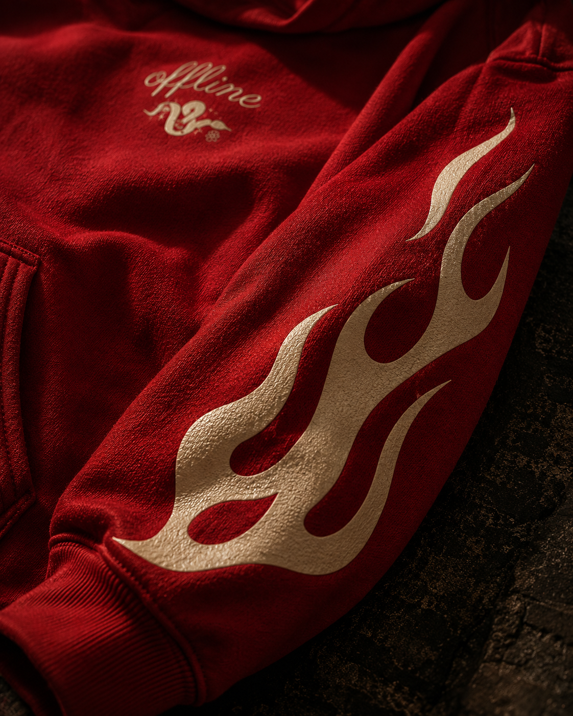 OFFLINE™ Flame Hoodie — Red
