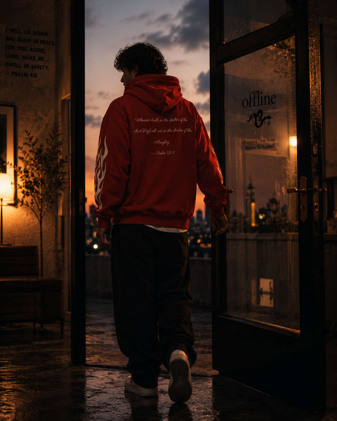 OFFLINE™ Flame Hoodie — Red